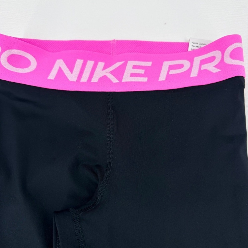 Nike Pro 365 Dri-FIT Leggings Women XS Black Pink Logo Tights NWT - Picture 3 of 14